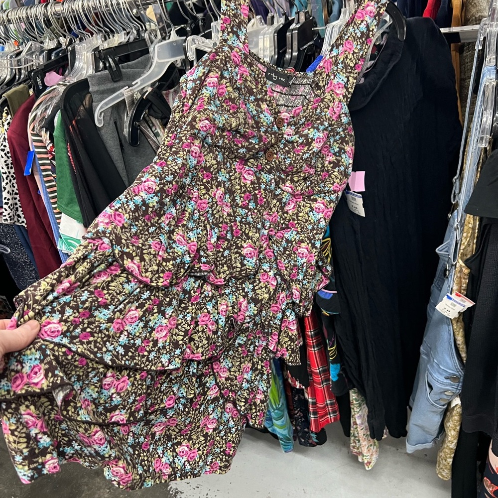 Ruby Rox Floral Dress - Pink, Blue, and Black